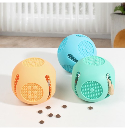 Pet dog toy ball Cat toy outdoor bite resistant puzzle anti-choking teeth clean teeth food grade silicone leakage ball Pet dog toy ball Cat toy outdoor bite resistant puzzle anti-choking teeth clean teeth food grade silicone leakage ball