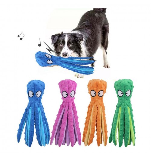 Hot Selling Durable Crinkle Plush Octopus Toy Squeaky Bite Dog Chew For Pet No Stuffing Required Stocked Item Hot Selling Durable Crinkle Plush Octopus Toy Squeaky Bite Dog Chew For Pet No Stuffing Required Stocked Item